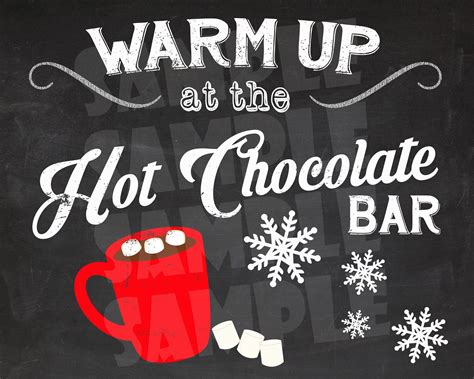 Hot Chocolate Bar Sign Baby Shower Printable Hot Cocoa Bar Holiday | My XXX Hot Girl