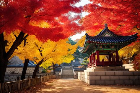 Autumn In Seoul South Korea Background, Autumn, Ancient Architecture, Palace Background Image ...