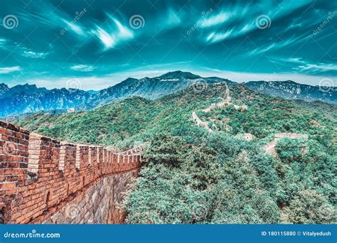 Great Wall of China, Section Stock Photo - Image of brick, asia: 180115880