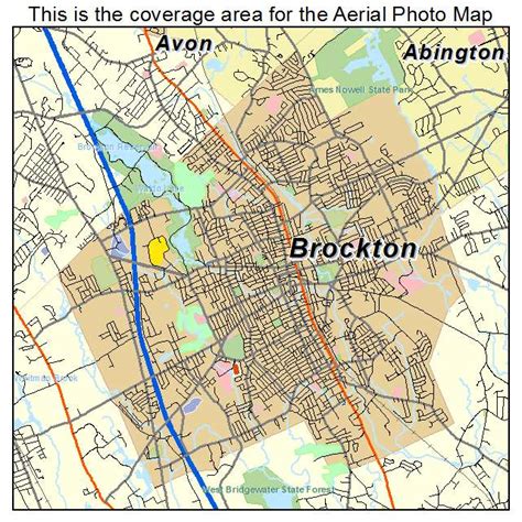 Aerial Photography Map of Brockton, MA Massachusetts