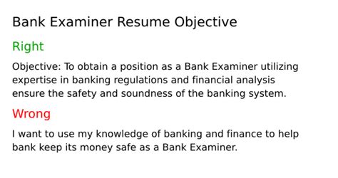 Top 17 Bank Examiner Resume Objective Examples | ResumeCat