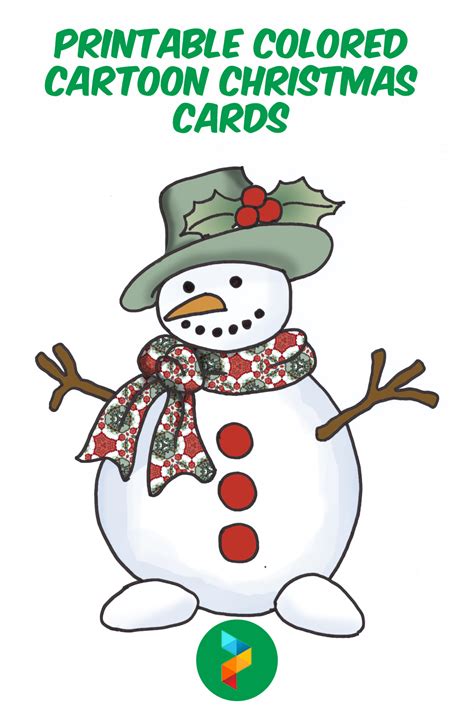 Colored Cartoon Christmas Cards - 8 Free PDF Printables | Printablee