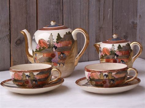 Antique Japanese Kutani Porcelain Tea Set Hand painted Hand | Etsy | Porcelain tea set, Japanese ...