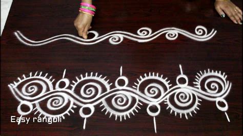 Latest Rangoli Border Designs Images Border rangoli design or simple flower leaf patterns can be ...