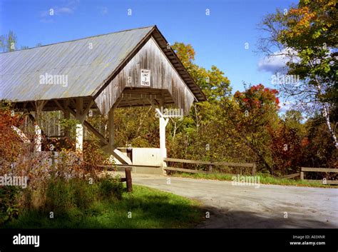 Covered Wooden Bridge Stock Photo - Alamy