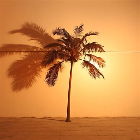 Premium AI Image | Photo of Palm Tree as Silhouette Sunset Shadow Cast ...