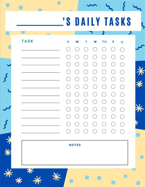 Free Printable Daily Checklist