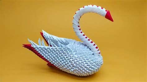 How to make a 3D origami Swan #4 - YouTube