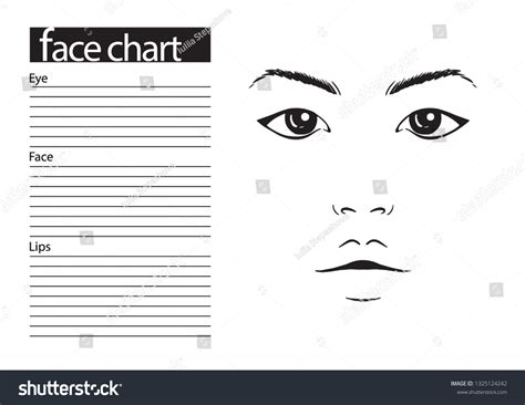 Face Chart Makeup Artist Blank Template Stock Vector (Royalty Free ...