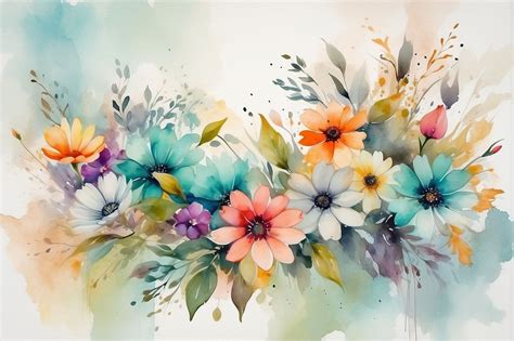 Floral Spary Watercolor Art Free Stock Photo - Public Domain Pictures