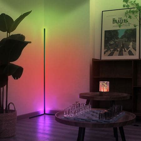 LED Corner Floor Lamp, 55" Tall Standing Color Changing Floor Lamp, Cool Lights Housewarming ...