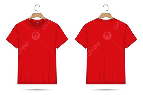 Front And Back Red T Shirt Mockup, T Shirts, Mock Up T Shirts, Red PNG and Vector with ...