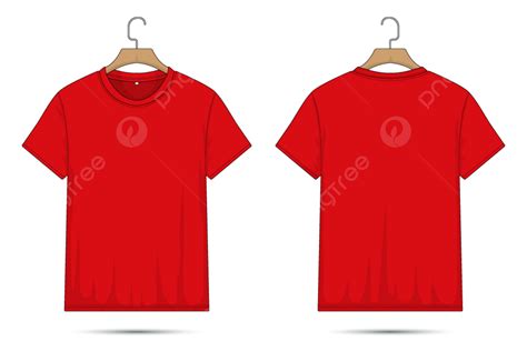 Front And Back Red T Shirt Mockup, T Shirts, Mock Up T Shirts, Red PNG and Vector with ...