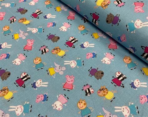 Peppa Pig Cotton Fabric - Etsy