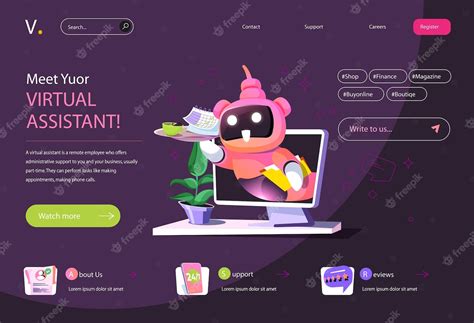 Premium Vector | Virtual assistant concept in flat cartoon design for ...