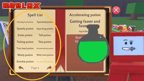 Roblox: All Potions and Recipes in Wacky Wizards