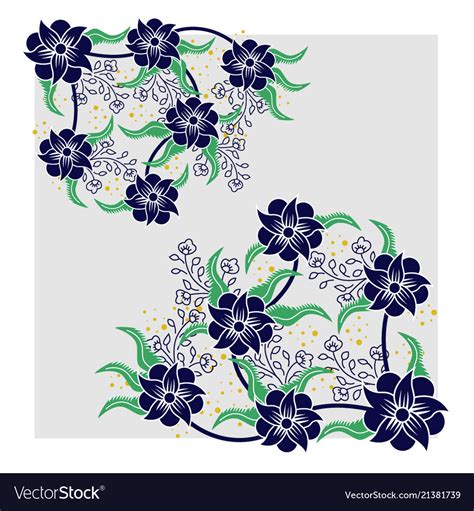 Floral batik pattern Royalty Free Vector Image