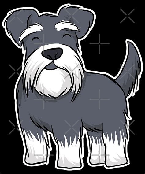 "Miniature Schnauzer Dog Cartoon" by King Moon | Redbubble