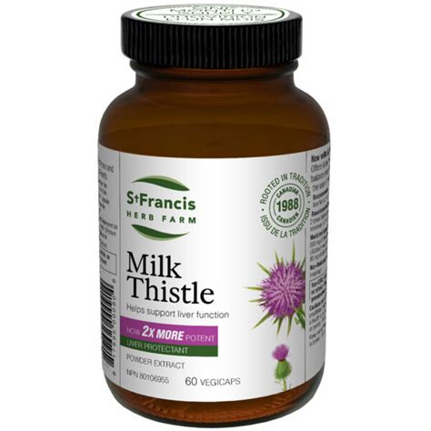 Milk Thistle Capsules - 2X more potent - St. Francis Herb Farm