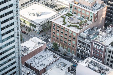 Aerial Close Up View of City Streets and Buildings Free Stock Photo | picjumbo