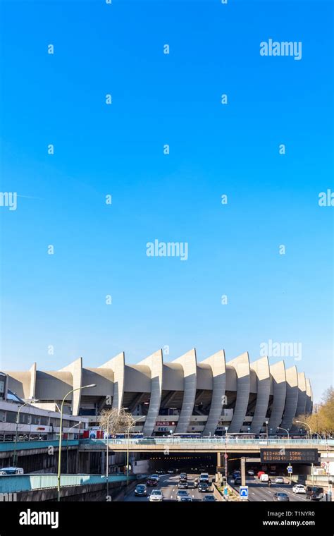 The Parc des Princes stadium, home stadium of the Paris Saint-Germain ...