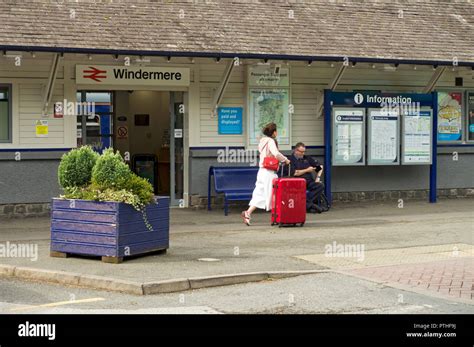 Entrance to Windermere Train Railway Station Cumbria England UK United ...