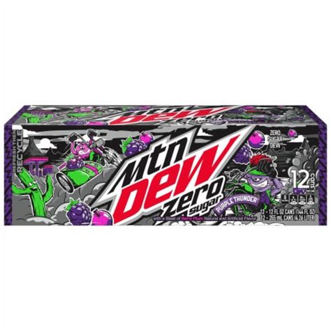 Mountain Dew Purple Thunder Zero Sugar Soda Cans, 12 pk / 12 oz - Kroger