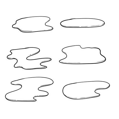 Water puddle vector design illustration with hand drawn doodle cartoon style isolated on white ...