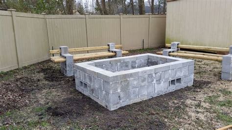 Cinder block fire pit with benches. Like the size of this one. | Cinder ...