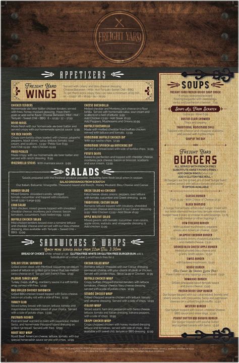 BerkshireMenus.com - Freight Yard Pub