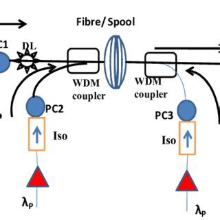 shows the experimental design of a Raman amplifier | Download ...