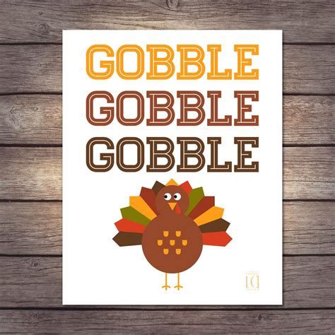 Thanksgiving Gobble Gobble Gobble Art Print