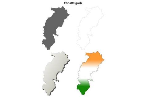 Chhattisgarh Outline Map Set Graphic by davidzydd · Creative Fabrica ...