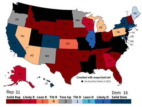 Midterm Election 2022 Prediction Map(Governor...