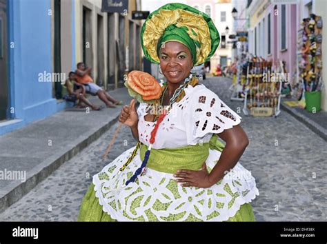 Brazil, Bahia, Salvador da Bahia, Baiana, dress, costume Stock Photo ...