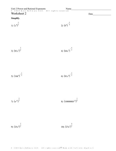 Rational Exponents And Radicals Worksheet – Pro Worksheet