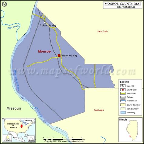 Monroe County Map, Illinois