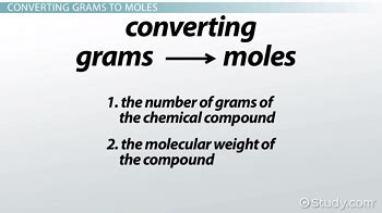 Converting Grams to Moles | Formula, Calculation & Examples - Lesson ...