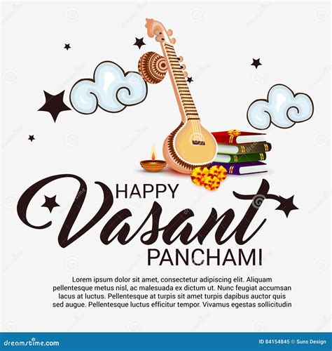 Vasant Panchami stock illustration. Illustration of creative - 84154845