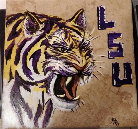 3D LSU Tiger on 12X12 tile | Animal tattoo, Design art, Lsu tigers