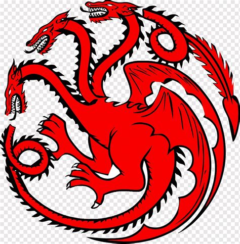 Logotipo de dragão de três cabeças vermelho, camiseta de Daenerys ...