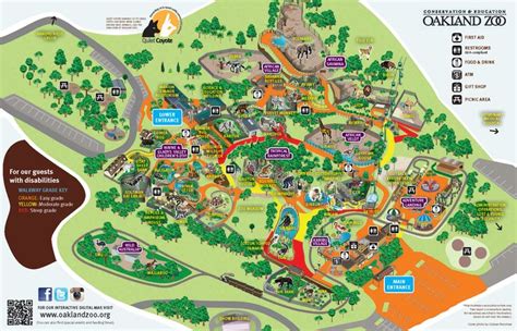 Oakland zoo map showing grade for guest with disabilities (or tired legs) | Zoo map, Oakland zoo ...