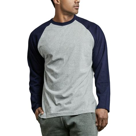 Blended - Men's Long Sleeve Baseball T-Shirt Jersey Raglan Two-Tone Active Tee - Walmart.com ...