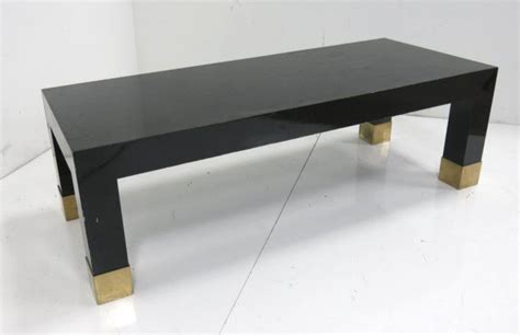 Brass black lacquer coffee table