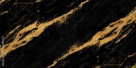 black Portoro marble with golden veins. Black golden natural texture of ...