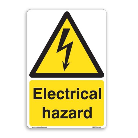 Electrical Hazard Sign – [A4 200mm x 300mm] Self Adhesive Sticker ...