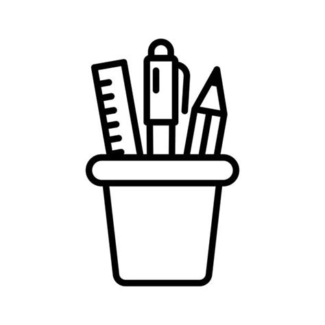 Crayon Box Black And White Clipart