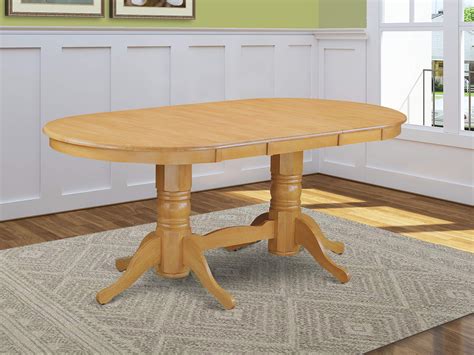 East West Furniture Butterfly Leaf Oval Wood Dining Table - Oak Table Top and Oak Finish Double ...
