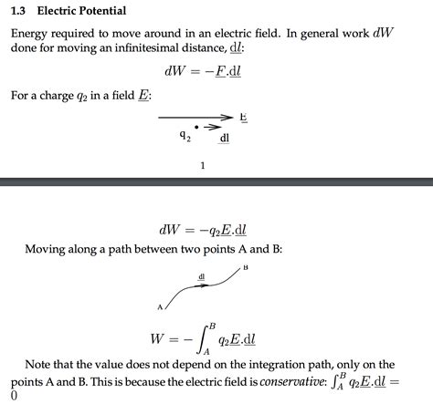 work - Electric Field conservative property equation - Physics Stack Exchange