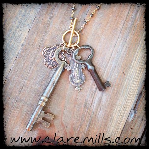 Vintage Keys Necklace - Designer Jewelry by Clare Mills